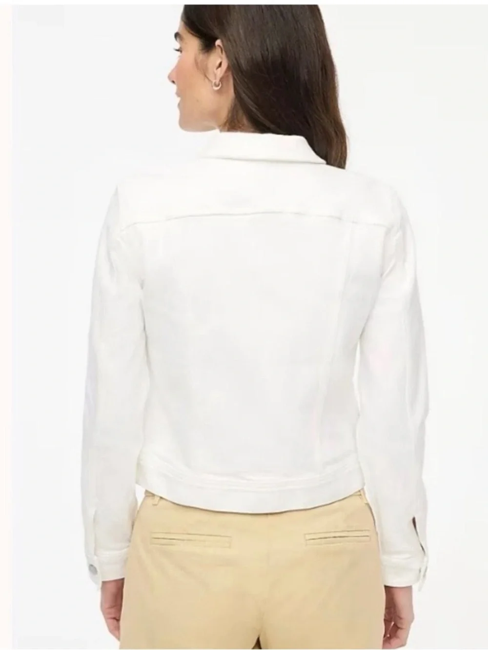 J. Crew White Denim Jacket Jacket Size Medium
